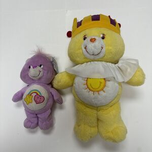 Lot of 2- Care Bears vintage Best Friend Bear 2004 And‎ King Funshine Bear 2004